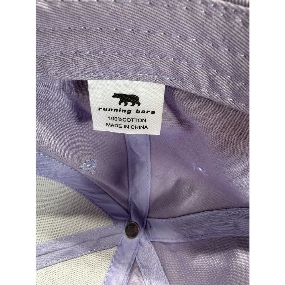 Running Bare Baseball Cap OS Purple Cotton Embroidered Logo Active Hat - Picture 4 of 4